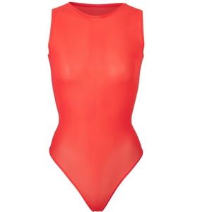 Skims Jelly Sheer Crew Neck Bodysuit NWT